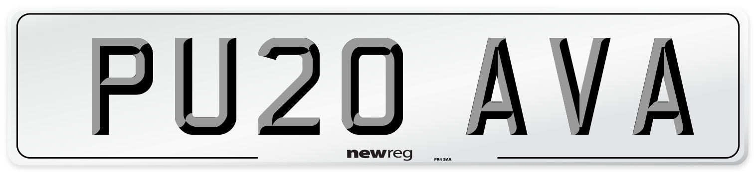 PU20 AVA Number Plate from New Reg